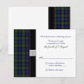 Murray of Atholl Tartan Huwelijksreactie RSVP Kaartje (Voorkant / Achterkant)