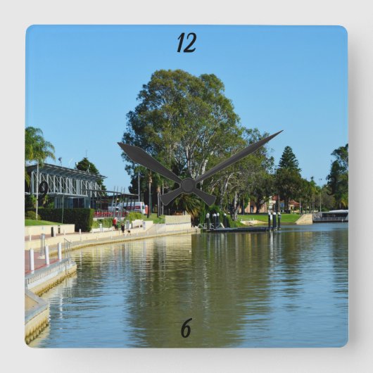 Murray, Renmark Foreshore, Wall Clock Vierkante Klok (Voorkant)
