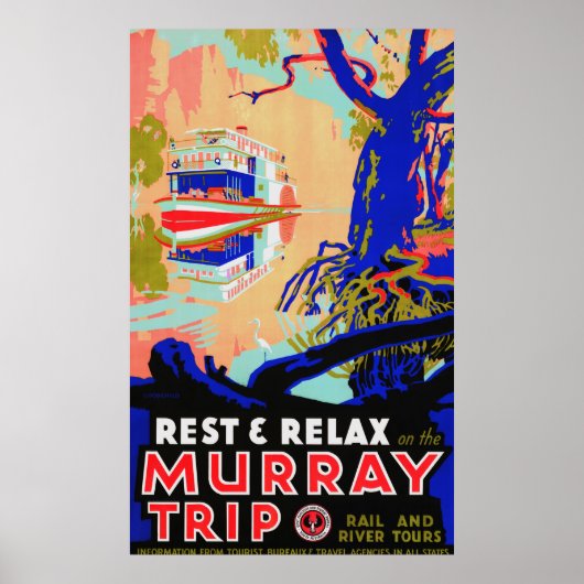 Murray River Australian Travel Poster (Voorkant)