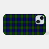 Murray tartan-blauw iPhone 15 case (Achterkant horizontaal)