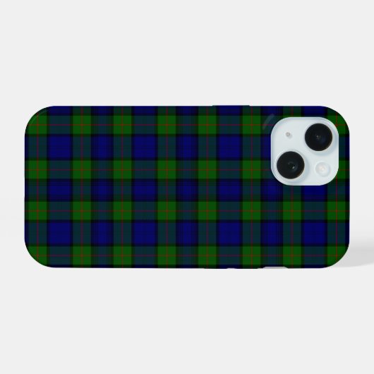 Murray tartan-blauw iPhone 15 case (Achterkant horizontaal)