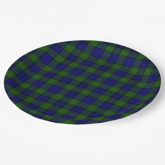 Murray tartan-blauw papieren bordje (Gekanteld)