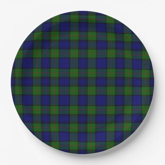 Murray tartan-blauw papieren bordje (Voorkant)