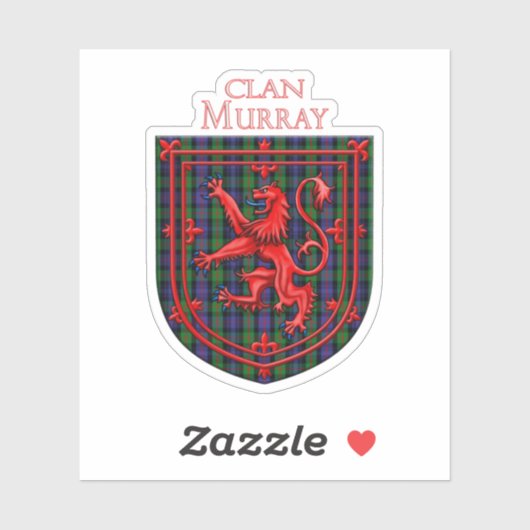 Murray Tartan Scottish Plaid Lion Rampant Sticker (Vel)