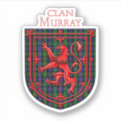 Murray Tartan Scottish Plaid Lion Rampant Sticker (Voorkant)