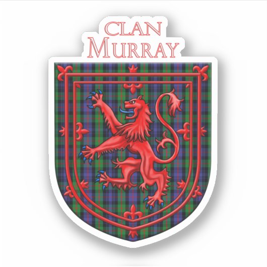 Murray Tartan Scottish Plaid Lion Rampant Sticker (Voorkant)