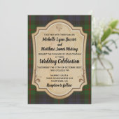 Murray Tartan Wedding Invitation Kaart (Staand voorkant)