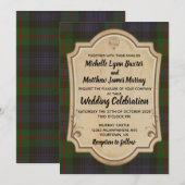 Murray Tartan Wedding Invitation Kaart (Voorkant / Achterkant)