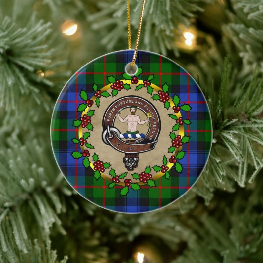Murray van Atholl Clan Badge & Tartan Persoonlijk Keramisch Ornament (Boom)