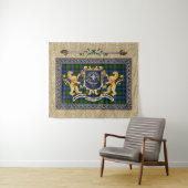 Murray van Atholl Clan Badge & Tartan w/Lion Wandkleed (In Situ (horizontaal))