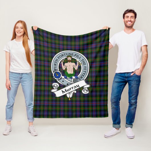 Murray van Atholl Modern Clan Badge Tartan Pset Fleece Deken (In situ)