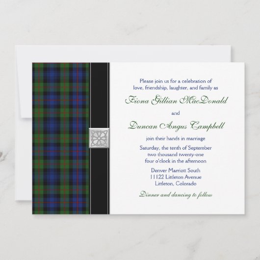 Murray van Atholl Tartan Wedding Invitation Kaart (Voorkant)