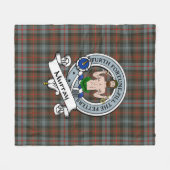 Murray van Atholl Weathered Clan Badge Tartan Pset Fleece Deken (Voorkant (Horizontaal))