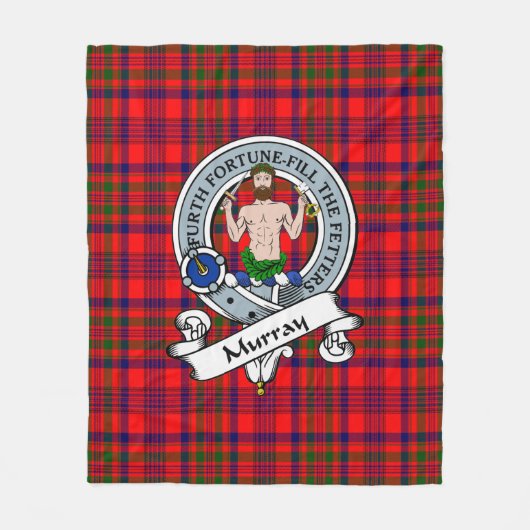 Murray van Tulloch Clan Badge Tartan Pset Fleece Deken (Voorkant)