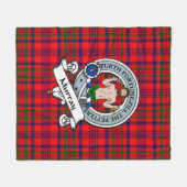 Murray van Tulloch Clan Badge Tartan Pset Fleece Deken (Voorkant (Horizontaal))