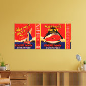 Murrays Best Brand Salmon Label- Alaska Canvas Afdruk (Insitu (Woonkamer))