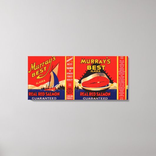 Murrays Best Brand Salmon Label- Alaska Canvas Afdruk (Voorkant)