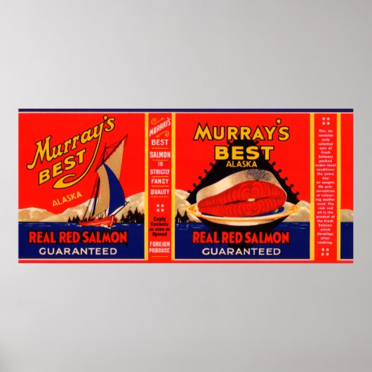 Murrays Best Brand Salmon Label- Alaska Poster (Voorkant)