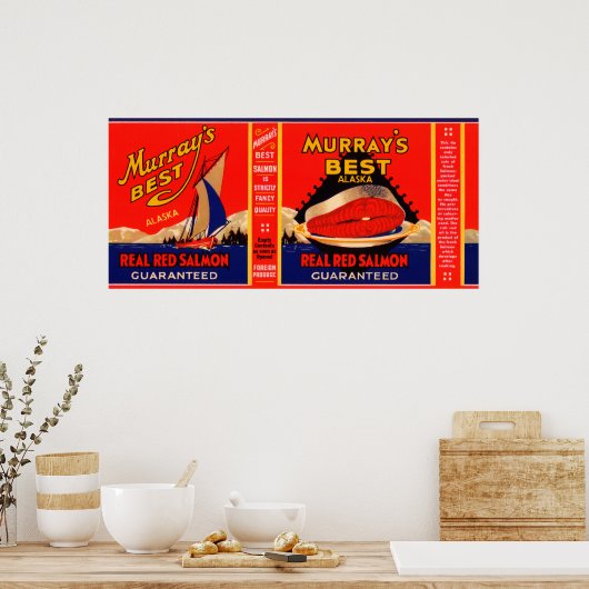 Murrays Best Brand Salmon Label- Alaska Poster (Keuken)