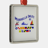 Murrells Inlet SC Signal Flags Metalen Ornament (Rechts)