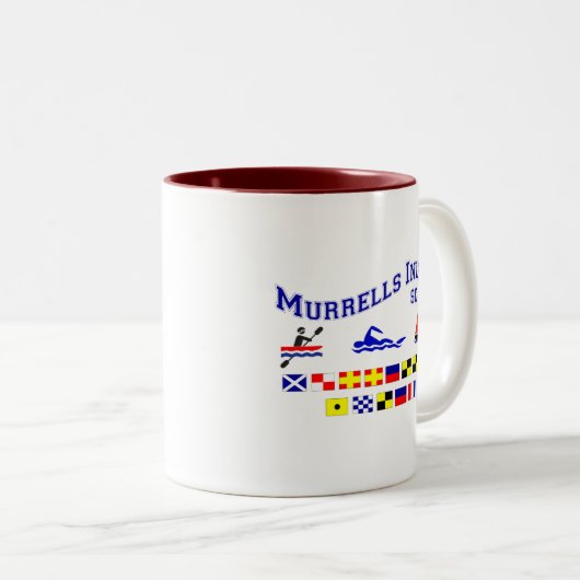 Murrells Inlet SC Signal Flags Tweekleurige Koffiemok (Voorkant rechts)
