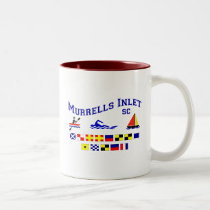 Murrells Inlet SC Signal Flags Tweekleurige Koffiemok