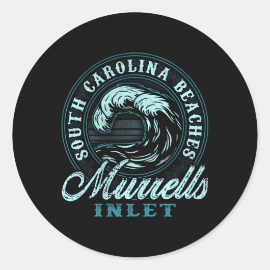 Murrells Inlet Wave Circle Ronde Sticker (Voorkant)