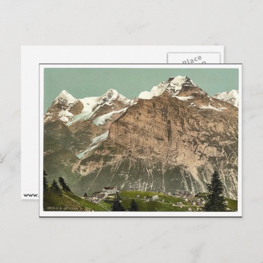 Murren, algemeen uitzicht, Bernese Oberland, Zwits Briefkaart (Voorkant / Achterkant)