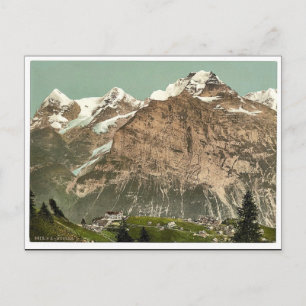 Murren, algemeen uitzicht, Bernese Oberland, Zwits Briefkaart