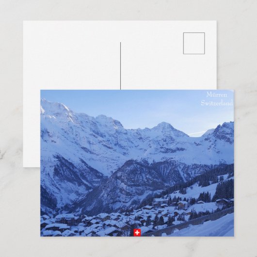 Mürren en de beroemde Zwitserse Alpentrilogie Briefkaart (Voorkant / Achterkant)
