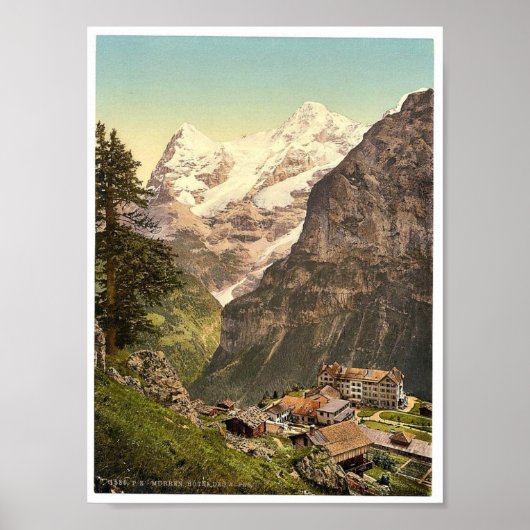 Murren, Hotel des Alps, Bernese Oberland, Zwitserl Poster (Voorkant)