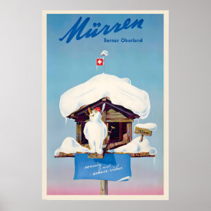 Mürren Muerren Zwitserse Bergen Alpen Zwitserland Poster