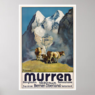 Murren Poster Zwitserse Kunst Zwitserland Print Be