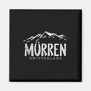 Murren Zwitserland Bergen Zwitserse Skiër Skiën Di Magneet