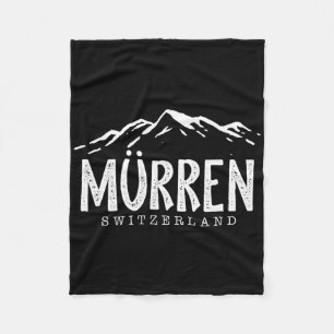 Murren Zwitserland Bergen Zwitserse Skiër Skiën  Fleece Deken