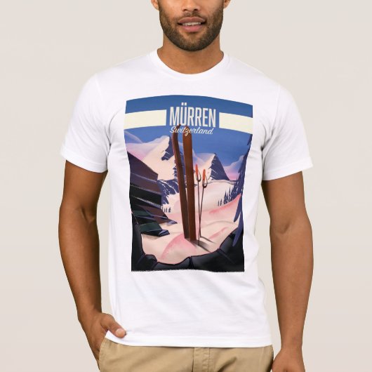Murren Zwitserland ski poster art print. T-shirt (Voorkant)