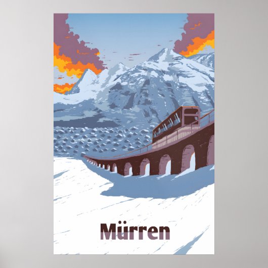 Murren Zwitserland Skigebied Reisposter Poster (Voorkant)