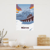 Murren Zwitserland Skigebied Reisposter Poster (Keuken)