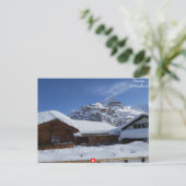 Mürren, Zwitserland.  winterkrijt Briefkaart (Staand voorkant)