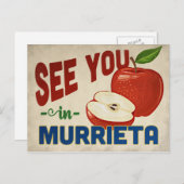 Murrieta California Apple - Vintage Travel Briefkaart (Voorkant / Achterkant)