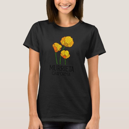 Murrieta California, Papaver Stadt Vin T-shirt (Voorkant)