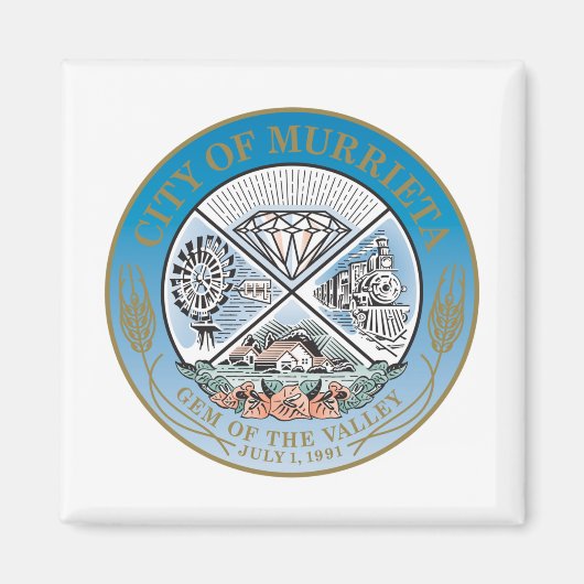 Murrieta (Californië) City Seal Magneet (Voorkant)