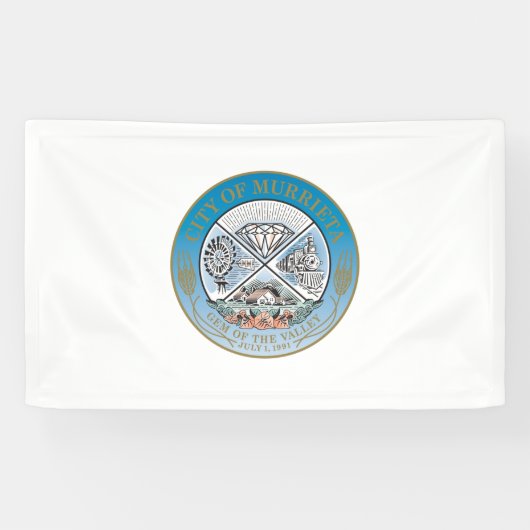 Murrieta (Californië) City Seal Spandoek (Horizontaal)