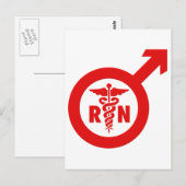 Murse Male Nurse Symbol Briefkaart (Voorkant / Achterkant)