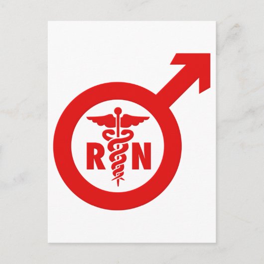 Murse Male Nurse Symbol Briefkaart (Voorkant)