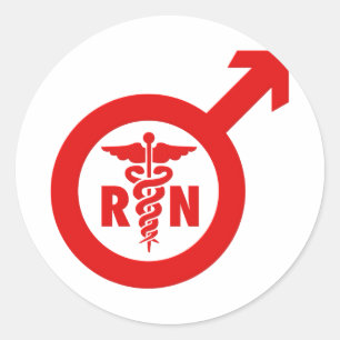 Murse Male Nurse Symbol Ronde Sticker