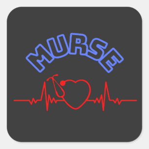 Murse Man verpleegster verpleegster mannen Vierkante Sticker