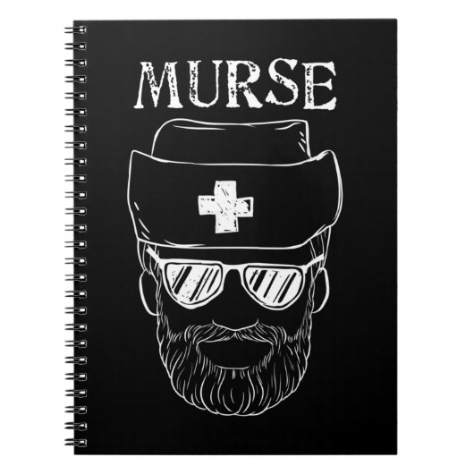 Murse Nurse Man Funny Tshirtcadeau voor mannelijke Notitieboek (Voorkant)