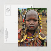 Mursi Girl Wearing Tusk Headdress Briefkaart (Voorkant / Achterkant)