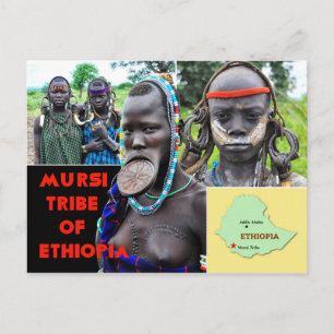 Mursi People of Ethiopia Briefkaart